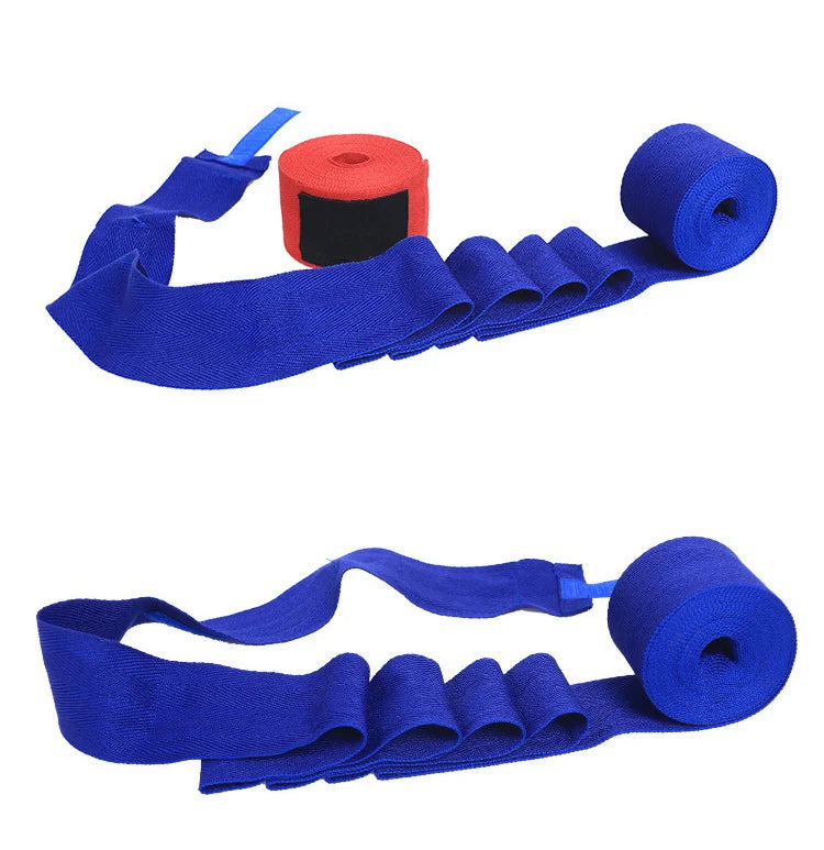 Lot de 2 bandages d'entraînement de boxe en coton (1,5/2/3/5 m) pour le sport, le kickboxing, le MMA et les gants de boxe. Ceinture et sangle de sport incluses.