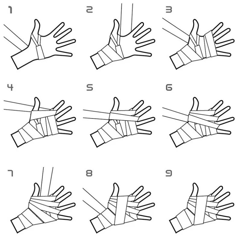 Lot de 2 bandages d'entraînement de boxe en coton (1,5/2/3/5 m) pour le sport, le kickboxing, le MMA et les gants de boxe. Ceinture et sangle de sport incluses.