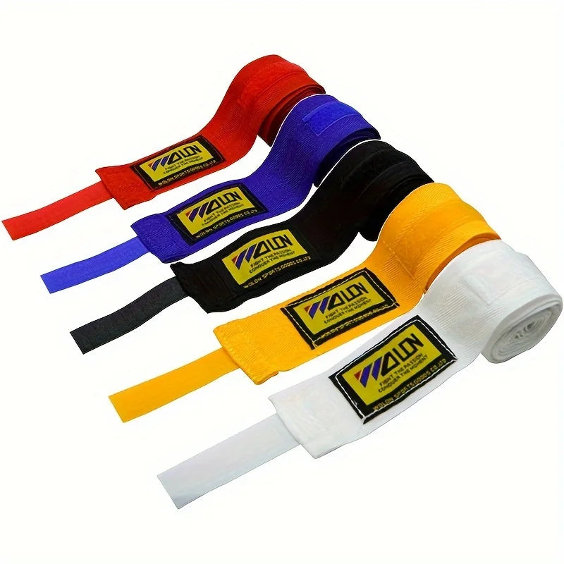 Lot de 2 bandages d'entraînement de boxe en coton (1,5/2/3/5 m) pour le sport, le kickboxing, le MMA et les gants de boxe. Ceinture et sangle de sport incluses.