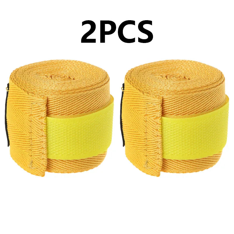 Lot de 2 bandages d'entraînement de boxe en coton (1,5/2/3/5 m) pour le sport, le kickboxing, le MMA et les gants de boxe. Ceinture et sangle de sport incluses.