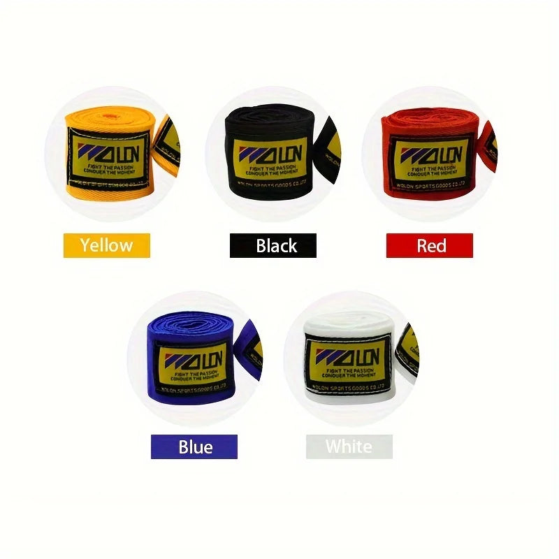 Lot de 2 bandages d'entraînement de boxe en coton (1,5/2/3/5 m) pour le sport, le kickboxing, le MMA et les gants de boxe. Ceinture et sangle de sport incluses.