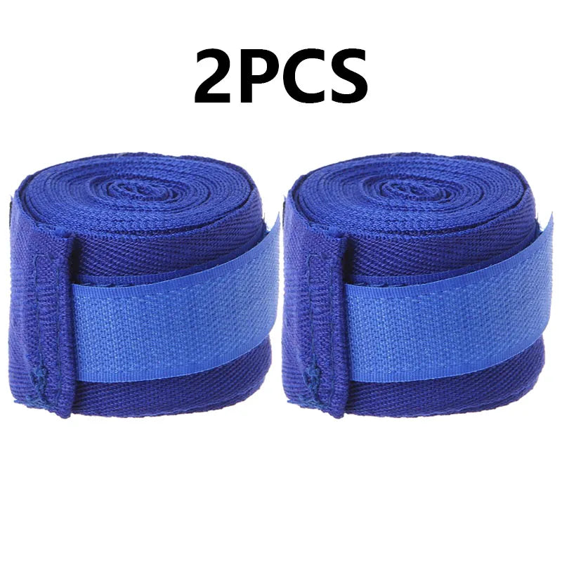 Lot de 2 bandages d'entraînement de boxe en coton (1,5/2/3/5 m) pour le sport, le kickboxing, le MMA et les gants de boxe. Ceinture et sangle de sport incluses.