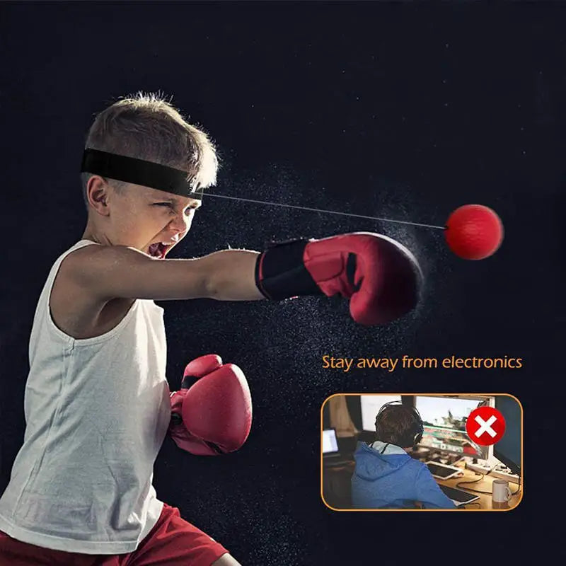 Bandeau élastique et ballon lumineux noir pour la boxe, ballon de vitesse pour adultes et enfants, ballons de réaction et de rebond pour le sport